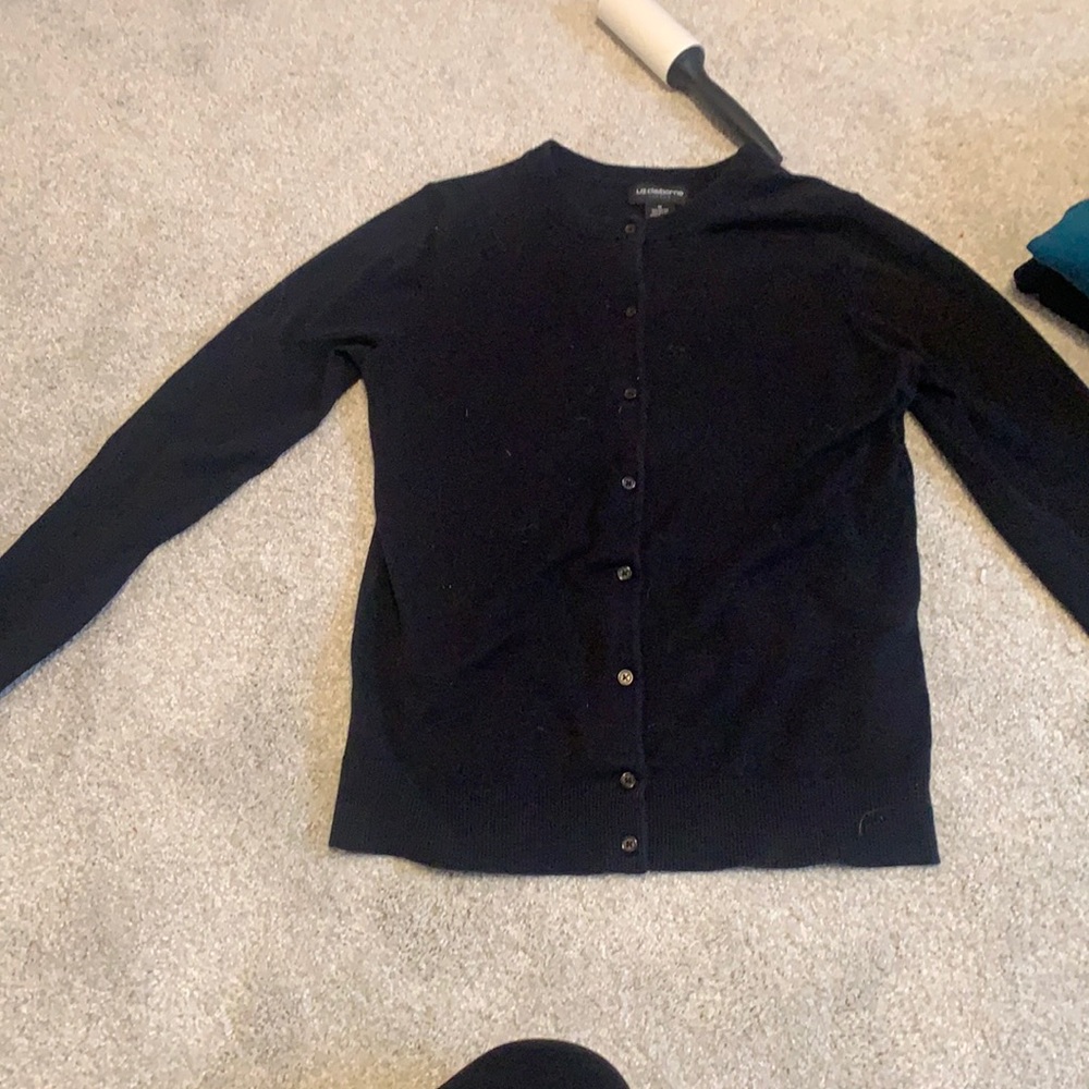 black cardigan
